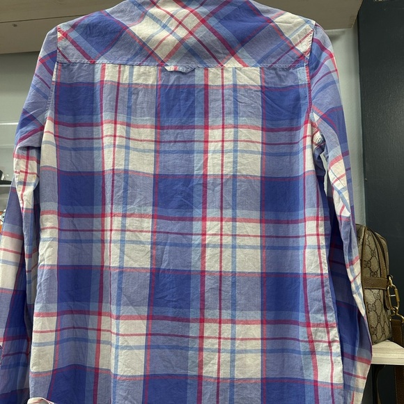 Express Blue Pink Plaid Button Down Shirt - Picture 5 of 6